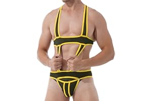 CHICTRY Men's Jockstrap Bodysuit Soft Thin Freestyle Wrestling Singlet Underwear