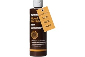 FURNITURE CLINIC Extra Tough Wood Varnish - 500ml - Fast Drying, Clear Varnish for Wood - Low Odour, Water-Based Varnish - Protects Interior Wood from Scratches and Stains – Satin