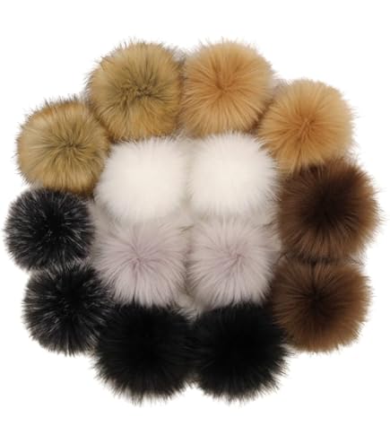 Pompons En Fausse Fourrure Avec Bouton Pression - Lot De 8 Pour Bonnets, écharpes, Sacs (2.8 Cm)
