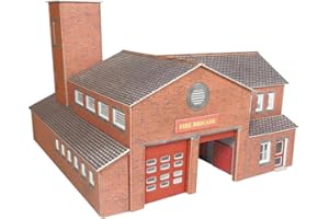 Metcalfe Model Kit - Miniature Toy Building - Modern Fire Station - Card Model Kit - Unisex - Ages 6+