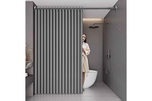 MTHGH Folding door curtain,With telescopic rod,Home Room Darkening Door Curtains,Privacy Pleated Folding Curtain With Magnetic Closure Closet Door Curtains(01,W 120*H 200cm)