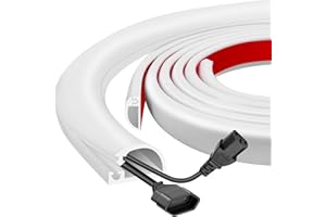 JAHOMFAI Silicone Cable Trunking 3m Trunking for Electric Cables Side Open for Easy Access Self-Adhesive Wire Cover for TV, Home Office, Walls & Floors