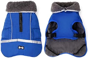 XUANNIAO Abrigos para Perros para Clima frío, Chaquetas de Invierno cálidas para, Chaleco Reflectante Estilo Retro Impermeable y Resistente al Viento para Perros (Azul, X-Large)