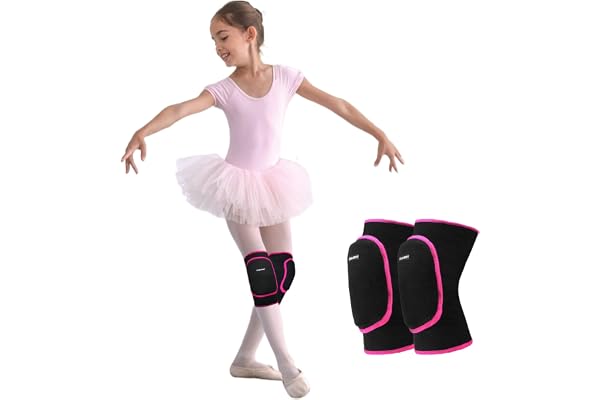 Genouillères Enfant Danse Hip Hop, Knee Pad Skateboard Fille, Sport Protection Genou pour Snow Roller Yoga Course Basketball Football Handball Volley Ball Tennis VeloPatinage Poulie