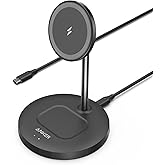 Anker Wireless Charging Stand, PowerWave 2-in-1 Magnetic Stand Lite with 5 ft USB-C Cable, Charging Stand for iPhone 16/15/14