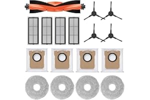 Geoviizon Accesorios para Xiaomi Robot Vacuum X20 Max / X20 Pro Robot aspirador, 1 cepillo principal, 4 bolsas para el polvo, 4 toallitas, 4 cepillos laterales, 4 filtros