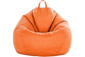 FANSU Copertura per Poltrona a Sacco, Senza Riempimento, Con Zip, Pouf per Adulti e Bambini (80x90cm, Arancione)