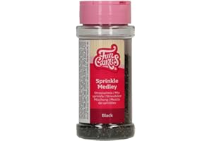 FunCakes Sprinkle Medley Nero: Cake Sprinkles, grande gusto, Perfect per la decorazione di torte, Sprinkle Mix. 65 g.