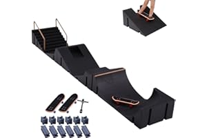 Jimtuze Finger-Skateboards Tech Deck | 6-in-1 Skatepark-Set | Fingerspielzeug-Set Inkl. 6 Skateboard-Rampen 3 Finger-Skateboards Zum Geburtstag, Kindertag