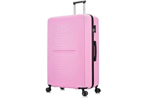 Flymax Valigia da 4 ruote Super Leggero Hard Shell Bagagli Spinner Abs Viaggio Custodie, rosa, 24" Medium, Valigia
