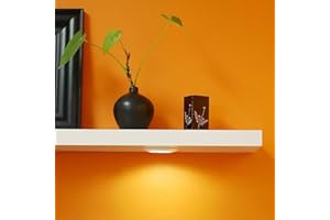 FRANKYSTAR Mensola Design a Muro con LED incorporati - Set mensole bianche da parete con meccanismo a scomparsa (M:90x24x4 CM)