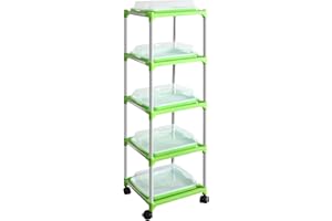 MUALROUS 5 Strati Seed Sprout Vassoio Microgreens Kit di Coltivazione Seed Sprouter Vassoio con Coperchio Semi di Erba di Grano Grower Vassoi di Stoccaggio per Giardino Cucina casa