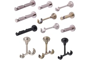 MDEKOR Deckenträger 2-läufig Schwarz Matt Deckenhalter mit Metallmontageplatte für Gardinenstange 19 mm Abstand kürzbar