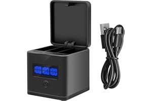 Suptig Caricabatterie Compatibile per Gopro Hero 8 Gopro Hero 7 Gopro Hero 6 Gopro Hero 5 3 Canali Caricatore Sation