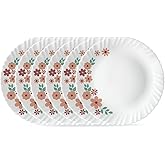 Larah by BOROSIL Ayana 6 Pcs Opalware Plate Set (Dia - 10 inch), White