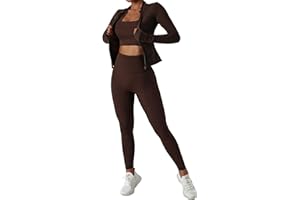 Belriviere Womens Two Piece Tracksuit Set Long Sleeve Zipper Jacket with Athletic High Waist Leggings Workout Set