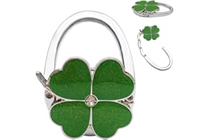 ZKGYUS Crochet pour Sac à Main Pliable en Métal - Porte-Sac pour Table ou Bureau - Accroche Sac à Main en Forme de Trèfle à Quatre Feuilles - Pratique et Esthétique