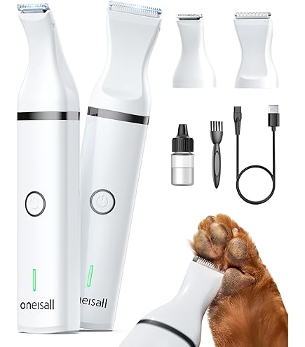 oneisall Upgraded Dog Paw Trimmer with 2-Speed, LED Light, Low