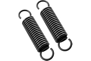 VEIKEN 2 Muelles de extensión de acero de 80mm. Diámetro del muelle 18mm. Grosor del alambre 2,5mm. 2 Resortes negros de tracción de doble gancho. Tensores fuertes y extensibles