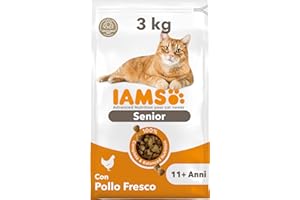 IAMS Cibo secco per gatti con pollo - Alimenti secco per gatti anziani da 11 anni, 3 kg