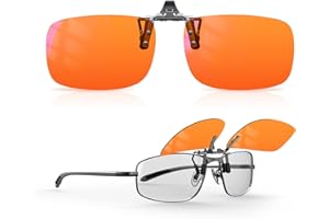 Goiteia Occhiali a clip con blocco della luce blu, per computer e gaming clip on per un sonno migliore durante la notte, contro l'affaticamento degli occhi, adatti per schermi, giochi, televisori,