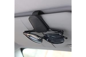 TASHCE Sonnenbrillenhalter für Auto Sonnenblende, Auto Visier Brille Halterung magnetischer Leder Brillenaufhänger Clip Universal Auto Visier Zubehör Ticket Karten Clip Brillen Halterung (Schwarz)