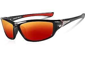 Queshark Lunettes de Soleil Homme Sport Polarisées 100% anti UV400 Cadre Incassable