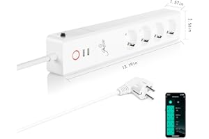 UseeLink Listwa zasilająca Smart Surge Protector ZigBee 3.0 Hub wymagany 16 A 4 AC pojedynczy przełącznik 2 przedłużacze USB, współpracuje z HUE Echo Google Assistant CE