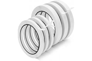 Boeyeleny Dubbelsidig tejp smal, 120 meter tunn tejp för tyg, sömnad och hantverk, 6 mm x 9 mm (3 rullar 6 mm, 3 rullar 9 mm)