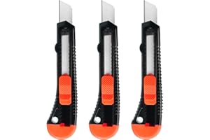 Artcut 3 Pezzi Taglierini Professionale 18mm, Cuter Professionale 18mm Lame, Taglierino Professionale per Carta, Cartone e Coupon, Cutter