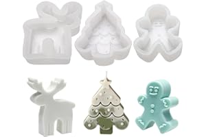 ZEHAOKAY Silikonform Kerzenhalter Weihnachten, 3 Stück DIY Silikonform Weihnachten,Lebkuchenmann Silikonform Kerzenhalter Silikon Kerzenformen Für Die Herstellung Von Kerzen, Kerzengießform Weihnachte
