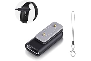 ERMORGEN 1 adapter USB C, kompatybilny z 5 V/1 A, przenośny adapter do ładowania Samsung Galaxy Fit 3/ Huawei Watch fit 3/2/fit/mini, Huawei Band9/8/7/6/6 Pro/Honor Band 9/7/6/ES-czarny