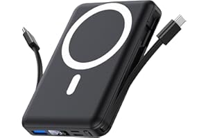 Yiisonger Magsafe Powerbank 10000mAh, Caricatore Portatile Magnetico Wireless 22,5W, Ricarica Rapida con Display LED e cavo di ricarica USB-C/Lighting per iPhone 15/14/13/12 Pro/Pro Max/Mini/Plus