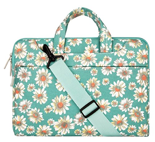 MOSISO böhmische Art Gewebe Laptop Hülsen Kasten Tasche Abdeckungs Beutel mit Handgriff und Schultergurt für 11-11.6 Inch MacBook Air, Ultrabook Netbook Tablet, Goldene Chrysantheme