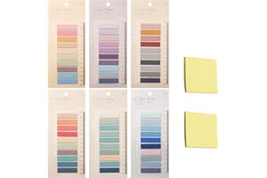 VAKIREYY 1200 Pièces Sticky Index Tabs, Marque Page Adhesif Onglets Séparateurs Bookmark Sticky Notes Marqueurs Adhésifs Signets Notes Colorés Mini Petit Feuilles Notes Autocollantes Porte-notes avec Règle