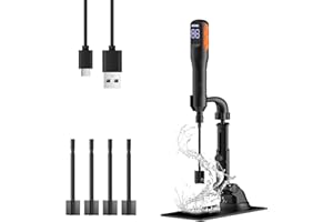 IFYFUL Rechargeable Resin Mixer with Stand | 3 Speeds Control | Timed Stop Function | 4 Electric Stirrer Paddles for Epoxy Resin, Silicone, Paint Mixing, Soap Making, Resin Tools, DIY Crafts (Black)