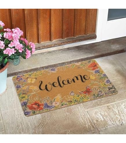 Zerbino Spring Welcome 43x73cm - Motivo Floreale, Retro Antiscivolo | Per Esterni E Decorazione Casa - Foto 2
