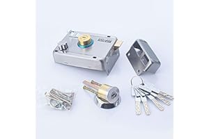 SEIWEI Außentürschloss aus Edelstahl mit Schlüsseln, Doppelzylinder-Riegel, Sicherheits-Diebstahlsicherung für Zuhause, Büro, Fabrik(Links öffnen mit Seite)