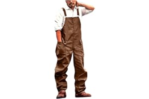 JUANMAO Arbeitshosen Männer Latzhose Lang Herren Latzhose Overalls Jeanshose Cargo Hose Lange große Größen Übergrößen Retro Bib Overalls Loose Fit Jumpsuit Hosenträgerhose Suspender Pants Retro