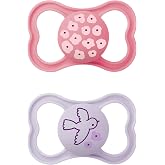MAM Supreme Pacifier Set of 2 - Healthy Teeth and Jaw Development - Prevents Skin Irritation - Pacifier Box - 16+ Months, Flo