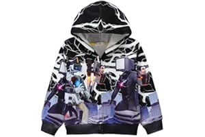 DONY Skibidi Sudadera Toilet con Capucha para NiñOs,TV Man Horror del Monstruo Divertida Sudadera con PatróN De en 3D,Jersey de Manga Larga de Dibujos Animados,Carnaval,Mascarada,Halloween