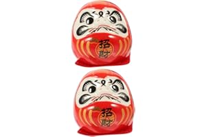 Artibetter 2 Pezzi Dharma Uova Mini Tumbler Decorazioni Giapponesi Mini Figurine Daruma Decor Giapponese Ochoko Giapponese Ornamento Giapponese Daruma Figurine Fortuna Daruma Mascotte