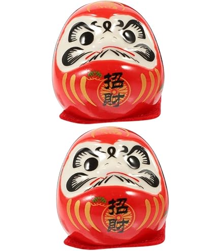 Daruma Bambolina Portafortuna Giapponese - Porcellana Originale - Colora L'occhio Ed Esprimi Un Desiderio - Rosso Fortuna - Foto 6