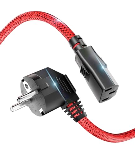 Cavo Di Alimentazione IEC 3M Di BICMIC - Spina CEE 7/7 Angolata Per PC, TV, Monitor - Foto 3