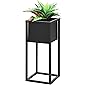 Blumentopfständer 21x21xH50cm Schwarz Metallständer Blumentopfhalter Pflanzkasten