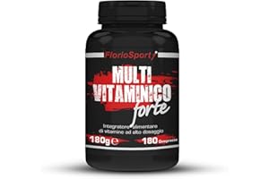 Multivitaminico Forte FlorioSport, 180 compresse | Integratore di Vitamine per Uomo e Donna | Multi vitaminico Completo ad Alto Dosaggio | Valori Massimi Consentiti su tutte le Vitamine