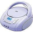 Portable CD Player Boombox with Bluetooth, FM Radio, USB, CD-R/RW and MP3 CDs Compatible, 3.5mm AUX and Earphone Jack, AC/DC Supply,Compact Cute CD Players for Home or Outdoor