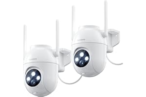 TOAIOHO 2Pack Telecamera Wi-Fi Esterno - 5MP Telecamera Esterno Videocamera Sorveglianza Esterno 2,4/5G WiFi Telecamere Videosorveglianza Esterna 360 Gradi Autotracciamento Visione Notturna a Colori Sirena