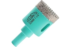Diamond Tile Core Drill Bits - 1-1/4"(32mm) Tile Hole Saw Cutter with Triangle Shank for Porcelain Ceramic Marble Granite Stone Quartz, LEKOMESH