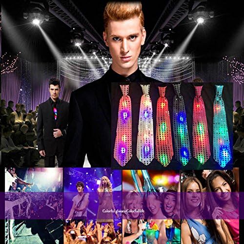 Light Up Ties, Spinger 5Pcs Colroful LED Bow Tie for Halloween, Narties, New Years, Parades